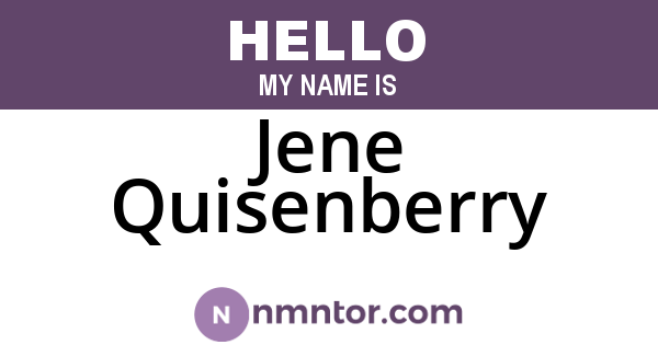 Jene Quisenberry