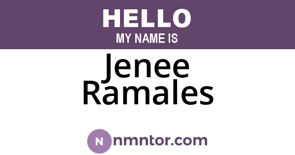 Jenee Ramales