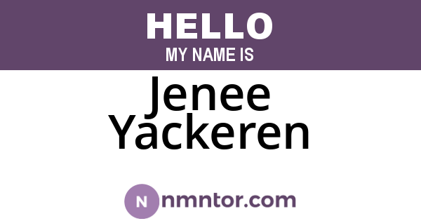 Jenee Yackeren