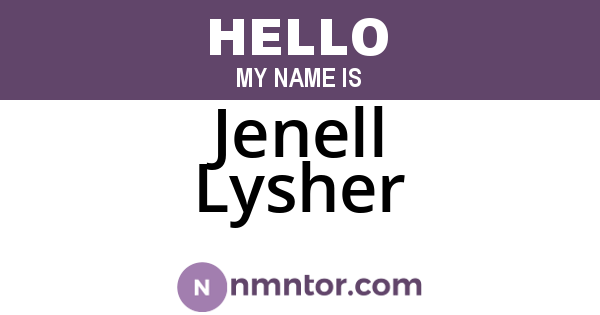 Jenell Lysher