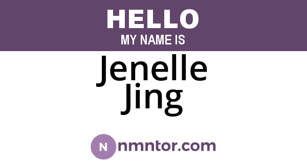 Jenelle Jing
