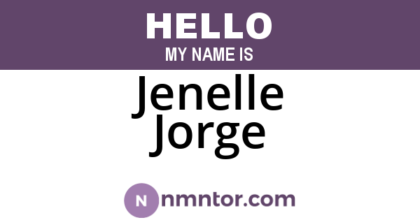 Jenelle Jorge