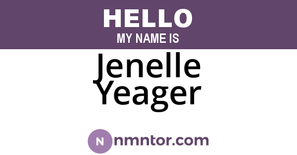 Jenelle Yeager