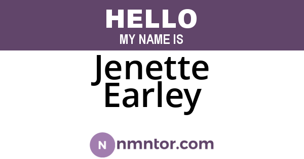 Jenette Earley