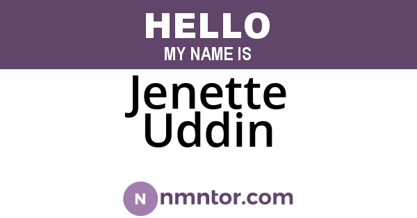 Jenette Uddin