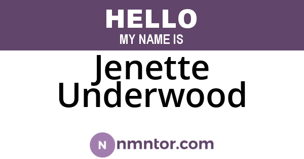 Jenette Underwood