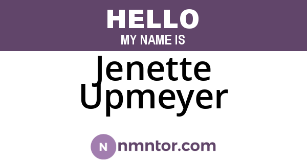 Jenette Upmeyer