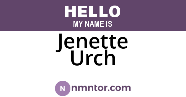 Jenette Urch