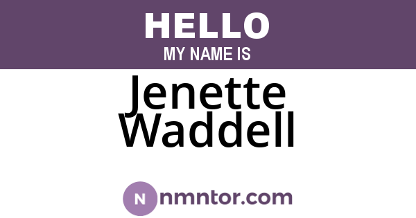 Jenette Waddell