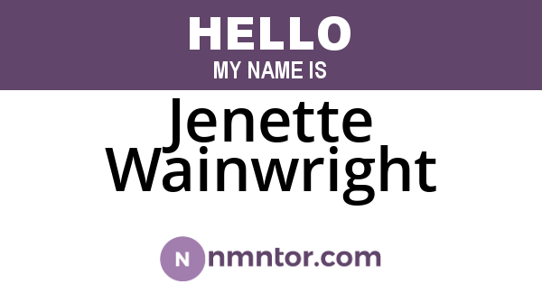 Jenette Wainwright