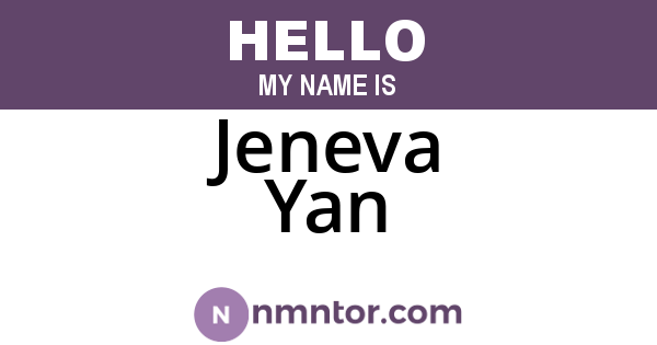 Jeneva Yan