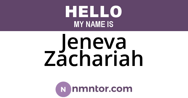 Jeneva Zachariah