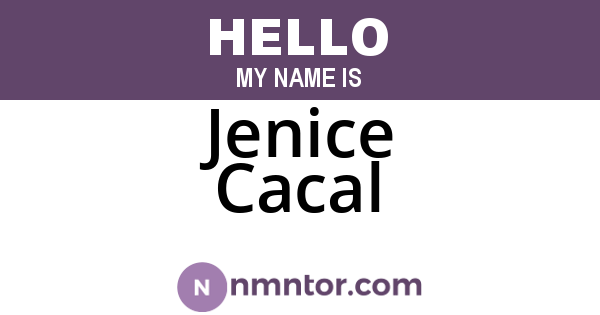 Jenice Cacal