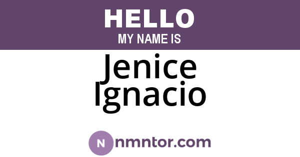 Jenice Ignacio