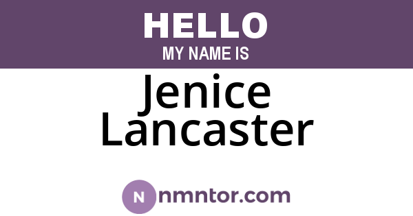 Jenice Lancaster