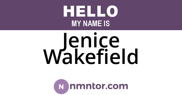 Jenice Wakefield