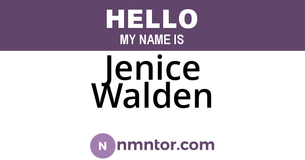 Jenice Walden