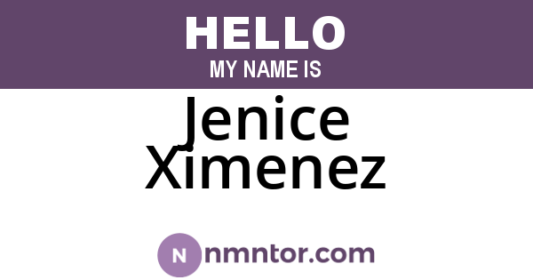 Jenice Ximenez