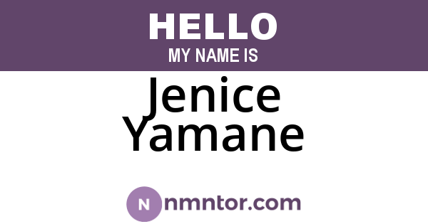 Jenice Yamane