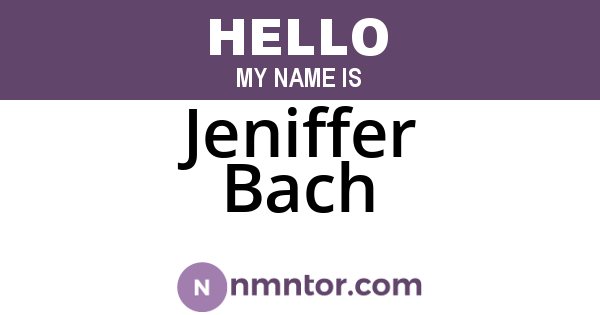 Jeniffer Bach