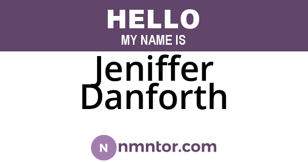 Jeniffer Danforth