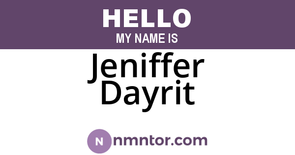 Jeniffer Dayrit