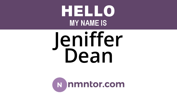 Jeniffer Dean