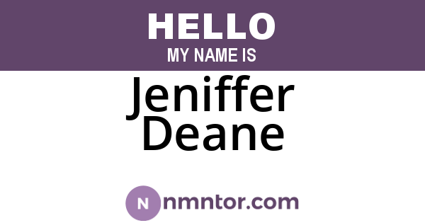 Jeniffer Deane