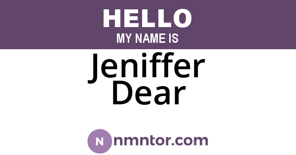 Jeniffer Dear