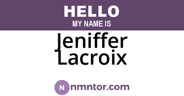 Jeniffer Lacroix