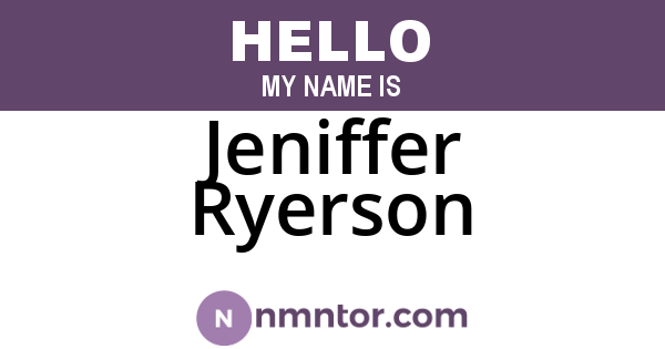 Jeniffer Ryerson