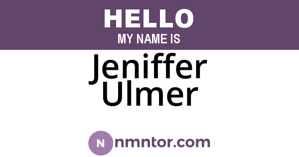 Jeniffer Ulmer