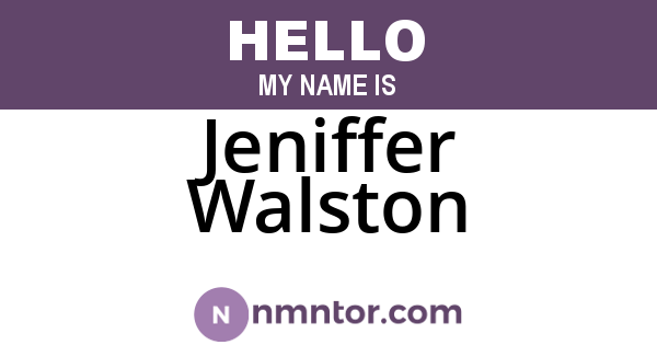 Jeniffer Walston