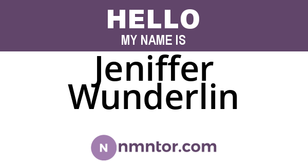 Jeniffer Wunderlin