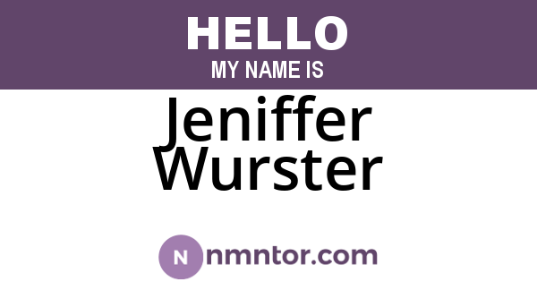 Jeniffer Wurster