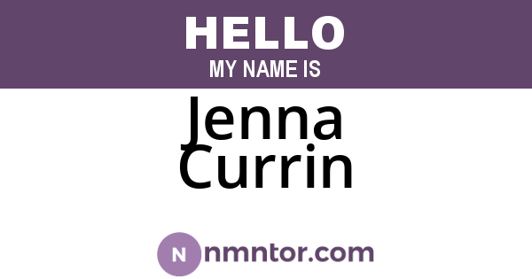 Jenna Currin