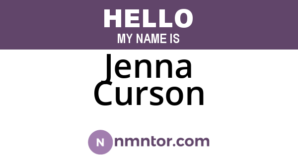Jenna Curson
