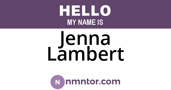 Jenna Lambert