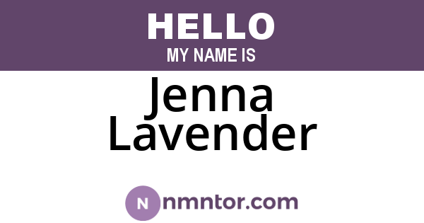 Jenna Lavender