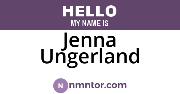 Jenna Ungerland