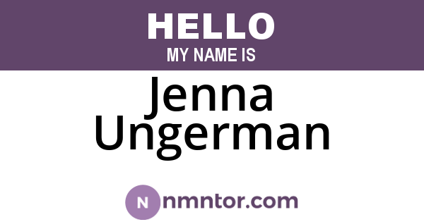 Jenna Ungerman