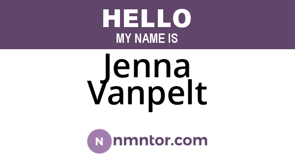 Jenna Vanpelt