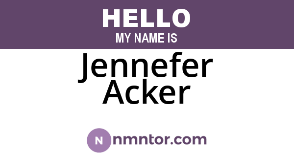 Jennefer Acker