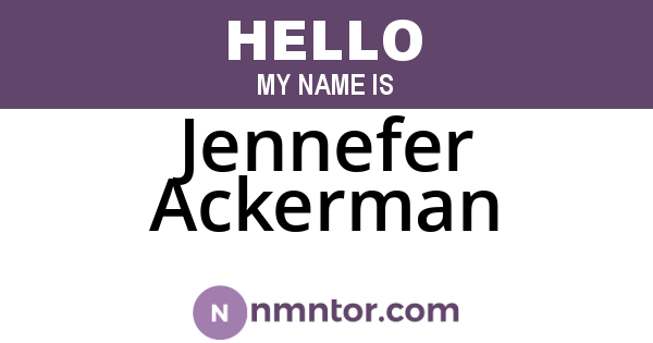 Jennefer Ackerman