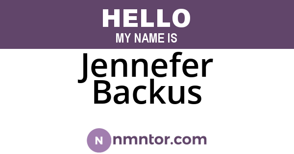 Jennefer Backus