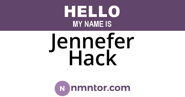 Jennefer Hack