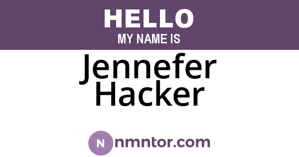 Jennefer Hacker