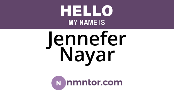 Jennefer Nayar