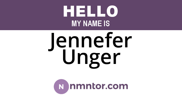 Jennefer Unger