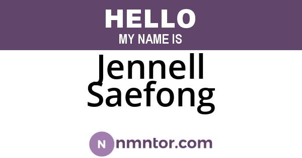 Jennell Saefong